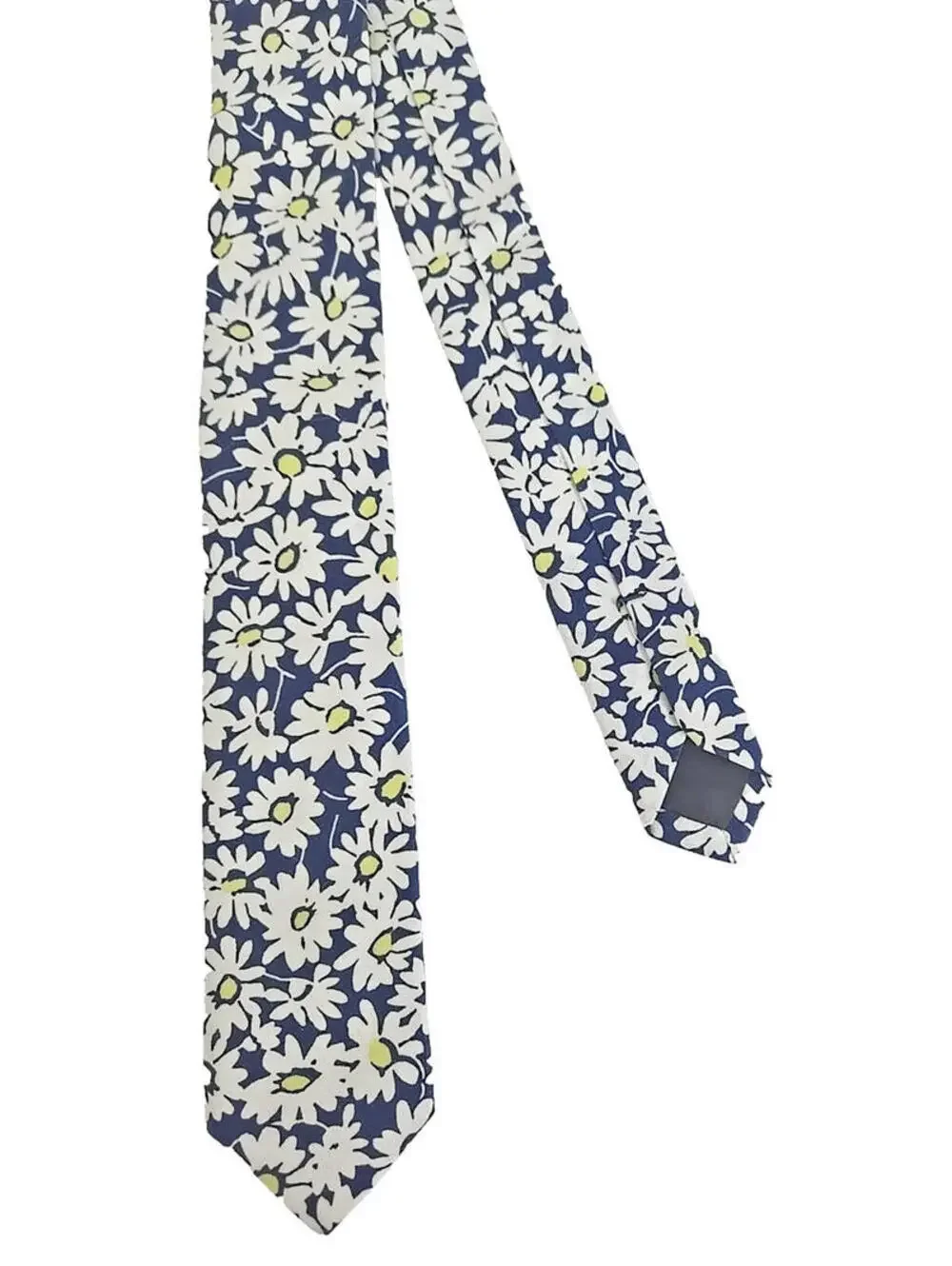 J.Crew Boy's Crewcuts Cotton Neck Tie Navy Blue Yellow Floral Daisy 42